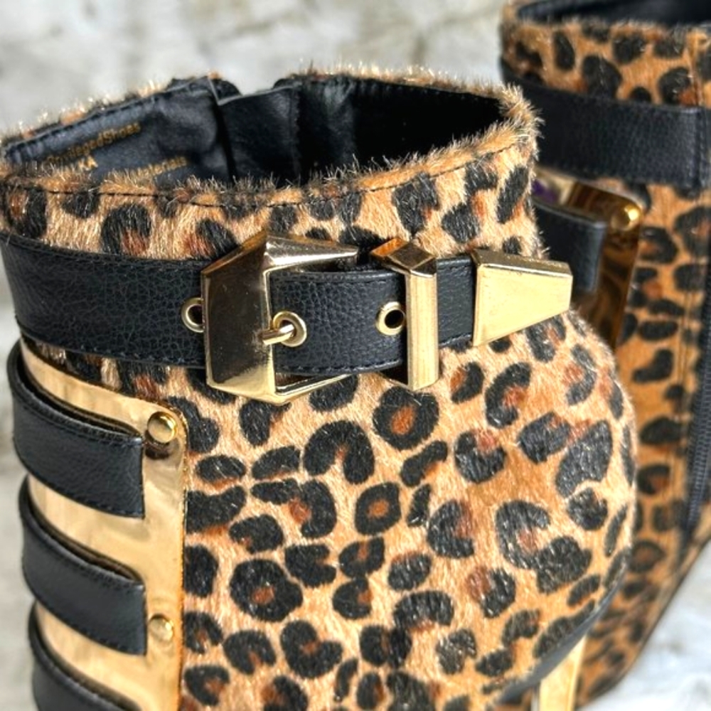 * Privileged Leopard High Heel Ankle Boots Privileged - Picture 11 of 13